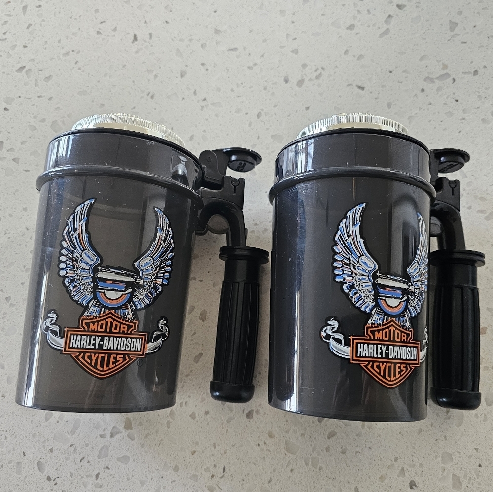 Vintage Harley-Davidson Stein-Style Mugs with Rev it Up Sound (Qty 2)